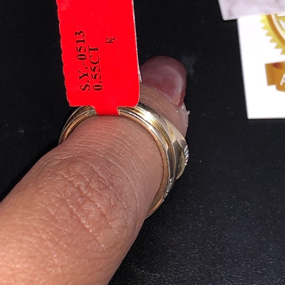 REAL DIAMOND .55ct BRIDAL RING SET NOT CZ NOT FAKE - Picture 5 of 12